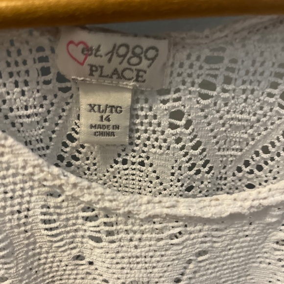 3/$20 😀 White Mesh Beach Cover Up (XL size 14) - Picture 2 of 2